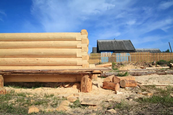 Výstavba nové dřevěné budovy — Stock fotografie