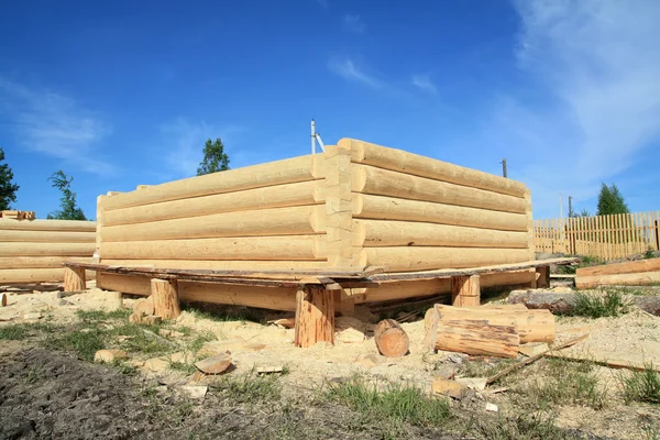Onstrução do novo edifício de madeira — Fotografia de Stock