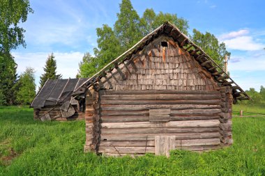 Old house in abandoned village clipart