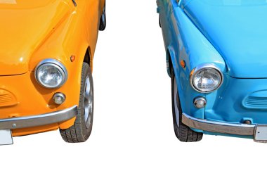 Retro cars on white background clipart