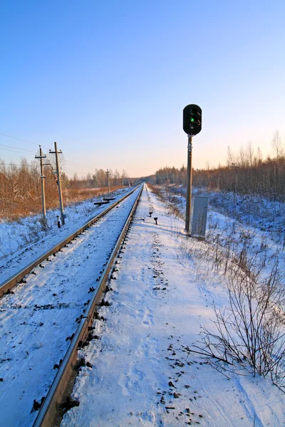 Spoorlijn semafoor — Stockfoto