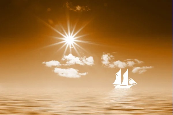 Sailboat on sea — Stock Photo, Image
