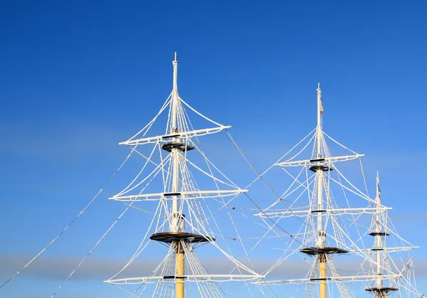 Ship masts in ice — Stock Photo, Image
