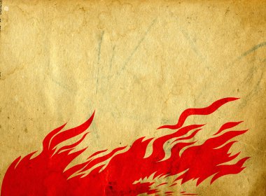 Red fire on grunge background clipart