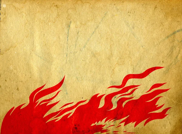 Red fire na tło grunge — Zdjęcie stockowe
