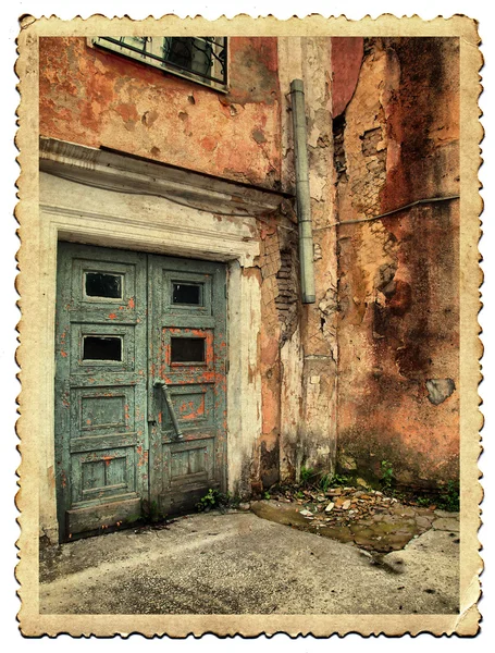 Antico edificio sulla vecchia fotografia — Foto Stock