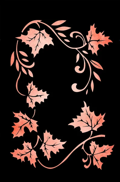 Autumn ornament on black background — Stock Photo, Image