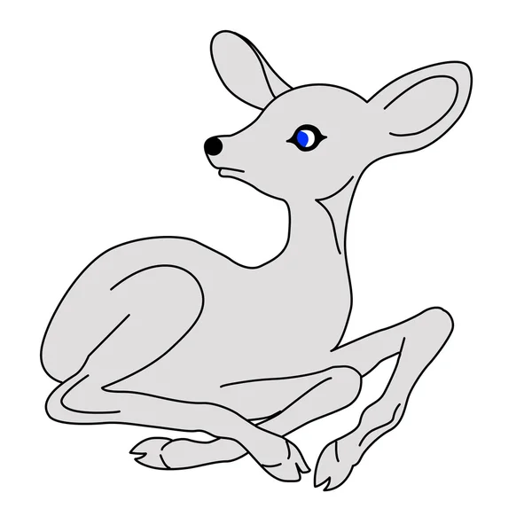 在白色背景上的插图小鹿 — 图库照片