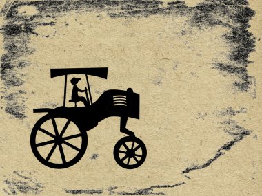 Tractor on grunge background clipart