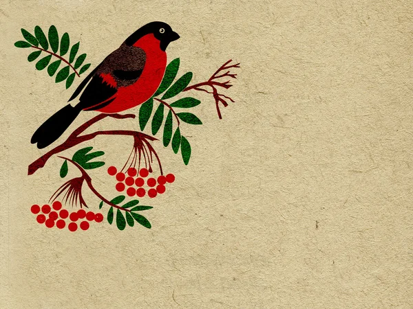 Grunge arka plan üzerinde kırmızı şakrak kuşu — Stok fotoğraf