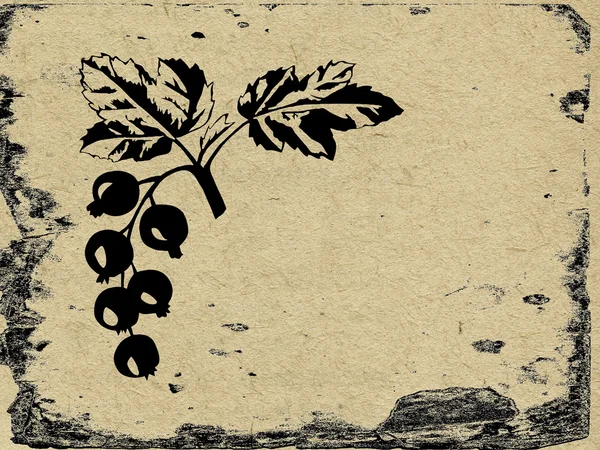 Grunge zemin üzerine rowanberry çilek — Stok fotoğraf