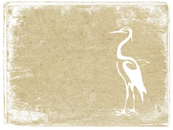 White crane on grunge background — Stock Photo, Image