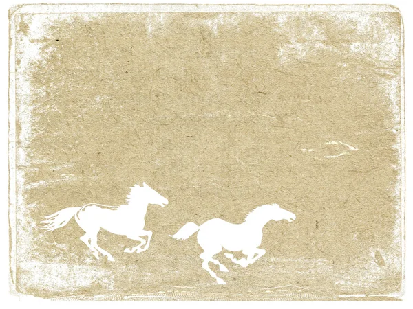 グランジ背景に馬 — ストック写真