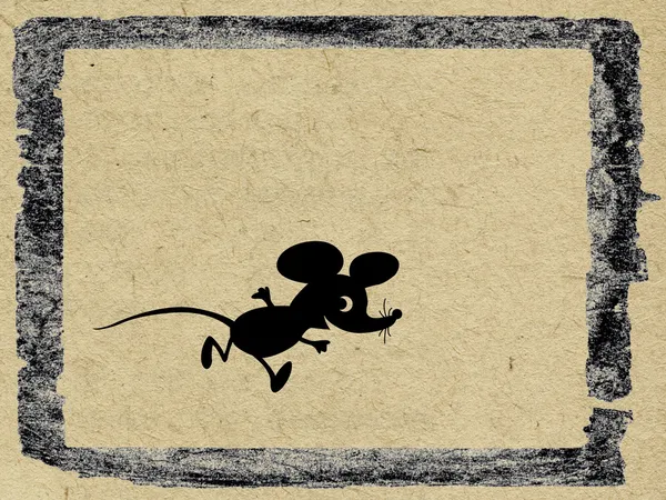Mouse on grunge background — Stockfoto