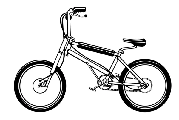 Bisiklet beyaz zemin üzerine çizim — Stok Vektör