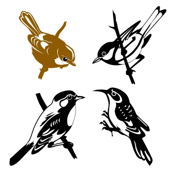 白い背景の上の鳥のベクトルを設定 — ストックベクタ