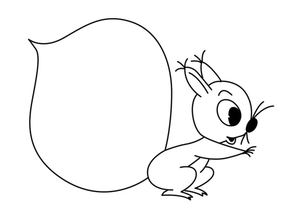 Silhouette scoiattolo su sfondo bianco — Vettoriale Stock