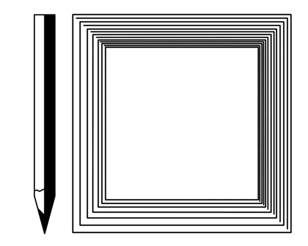 Карандаш с рамкой на белом фоне — стоковый вектор