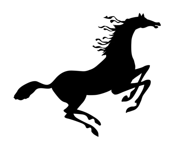 Vektor silhuett häst på vit bakgrund — Stock vektor