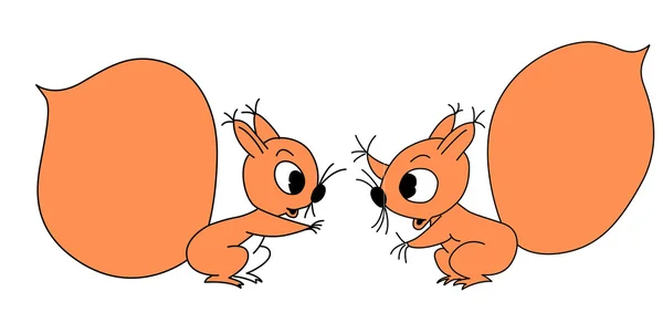 Dessin vectoriel écureuil sur fond blanc — Image vectorielle
