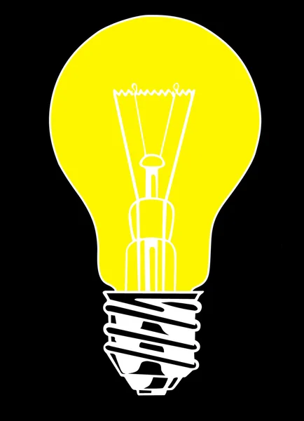 Vector light bulb on black background — Stock Vector
