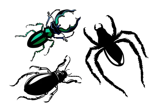 Bug de silhouette vectorielle sur fond blanc — Image vectorielle