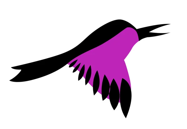 Oiseau lilas sur fond blanc — Image vectorielle