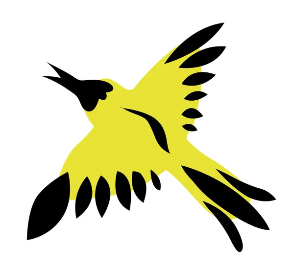 Gele vogel op witte achtergrond — Stockvector