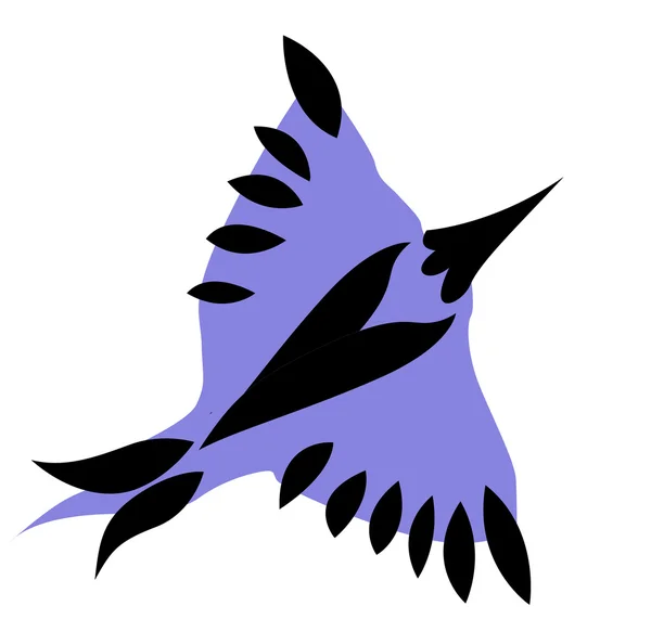 Синій птах на білому тлі — стоковий вектор