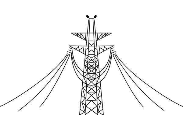 白い背景の上の電柱 — ストックベクタ