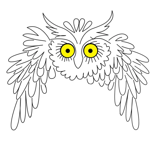 Vector silhouette owl on white background — Stock Vector