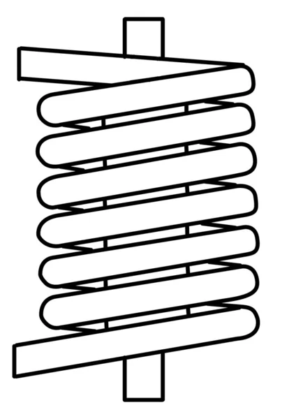 Silhouette ressort sur fond blanc, illustration vectorielle — Image vectorielle