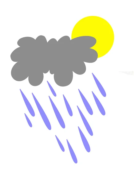 Силуэт дождя на белом фоне, векторная иллюстрация — стоковый вектор