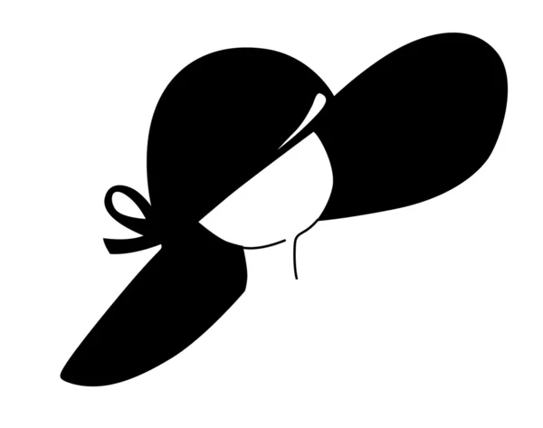 Grande chapéu preto no fundo branco, ilustração vetorial —  Vetores de Stock