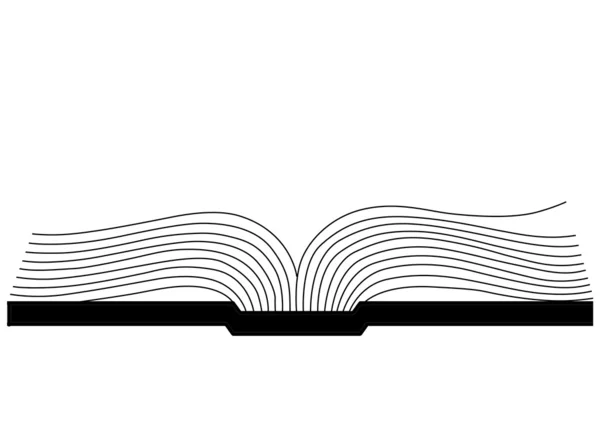 Eröffnungsbuch Silhouette auf weißem Hintergrund, Vektor-Illustratio — Stockvektor