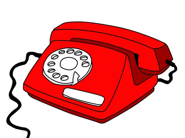 Telefonzeichnung auf weißem Hintergrund, Vektorillustration — Stockvektor