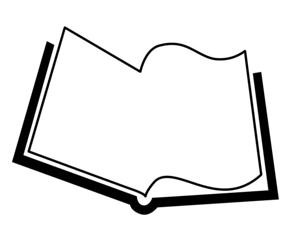 Apertura libro silhouette su sfondo bianco, vettore illustratio — Vettoriale Stock
