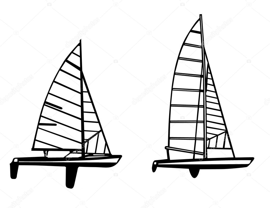 sailfish silhouette on white background, vector illustration