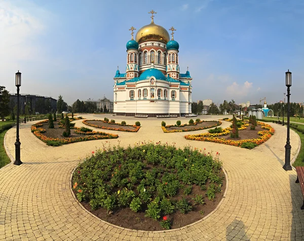 Catedral de Uspensky. Omsk. Rusia . — Foto de Stock