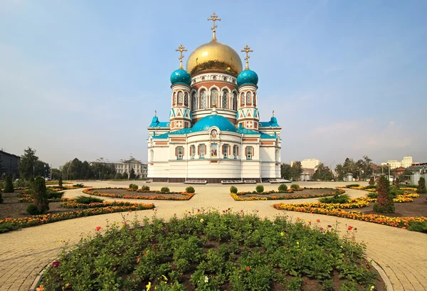 Uspensky Cathedral. Omsk. Russia. — Stock Photo, Image