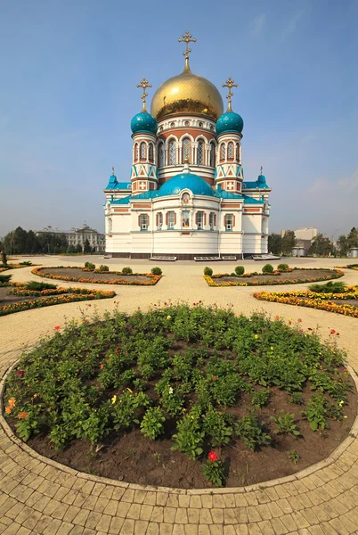 Uspensky Cathedral. Omsk. Russia. — Stock Photo, Image