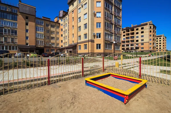 Sandbox on the children's playground. — Stock Photo, Image