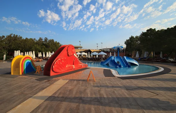 Children's pool with slides — Stock Photo, Image