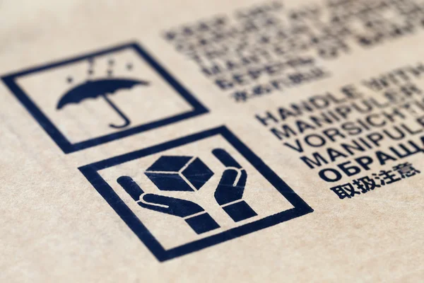 Cardboard box symbols — Stock Photo, Image