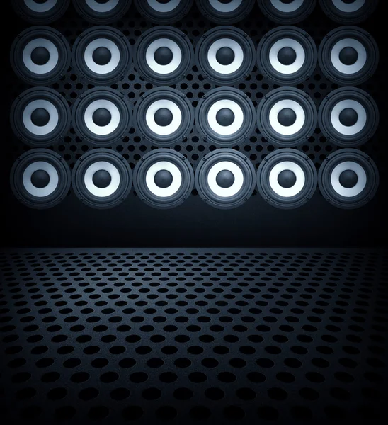Collage aus Lautsprechern — Stockfoto