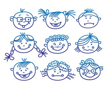 Baby cartoon faces clipart