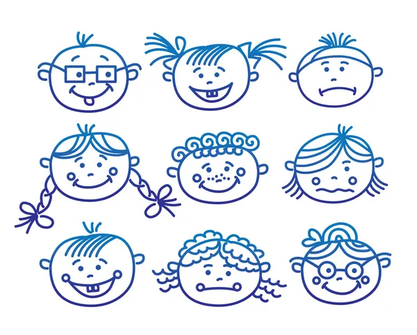 stock vector Baby cartoon faces