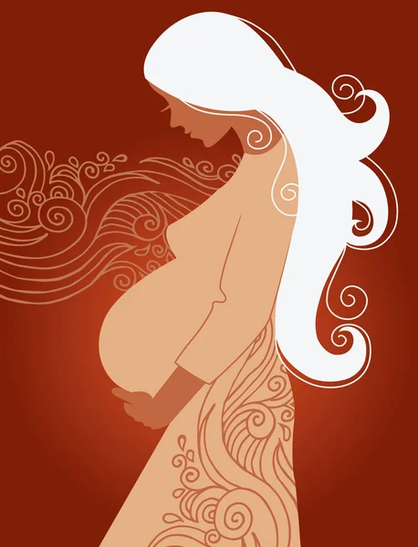 Bella donna incinta — Vettoriale Stock