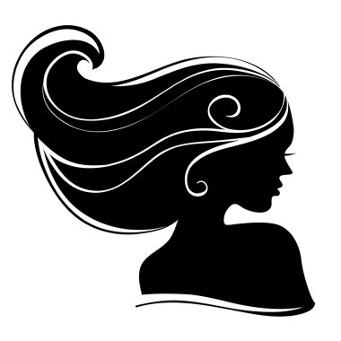 Beautiful woman silhouette clipart