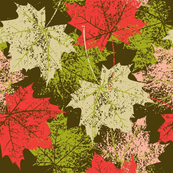 Naadloze patroon met herfst bladeren — Stockvector
